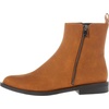 Amazon Essentials Women’s Exterior Zip Flat Ankle Boot(Tan Faux Suede)