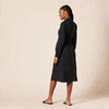 Amazon Essentials Women’s Georgette Long Sleeve Midi Length Shirt Dress(Black)