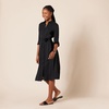 Amazon Essentials Women’s Georgette Long Sleeve Midi Length Shirt Dress(Black)