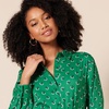 Amazon Essentials Women’s Georgette Long Sleeve Midi Length Shirt Dress(Green  Tossed Floral)
