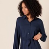 Amazon Essentials Women’s Georgette Long Sleeve Midi Length Shirt Dress(Navy)