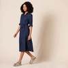 Amazon Essentials Women’s Georgette Long Sleeve Midi Length Shirt Dress(Navy)