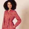 Amazon Essentials Women’s Georgette Long Sleeve Midi Length Shirt Dress(Tomato Red Ditsy Floral)