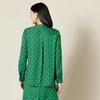 Amazon Essentials Women’s Georgette Long Sleeve Relaxed-Fit Popover Blouse, Business Casual, Dress Blouses for Office Work(Green  Tossed Floral)