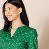 Amazon Essentials Women’s Georgette Long Sleeve Relaxed-Fit Popover Blouse, Business Casual, Dress Blouses for Office Work(Green Floral)