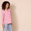 Amazon Essentials Women’s Georgette Long Sleeve Relaxed-Fit Popover Blouse, Business Casual, Dress Blouses for Office Work(Mauve)