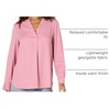 Amazon Essentials Women’s Georgette Long Sleeve Relaxed-Fit Popover Blouse, Business Casual, Dress Blouses for Office Work(Mauve)