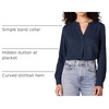 Amazon Essentials Women’s Georgette Long Sleeve Relaxed-Fit Popover Blouse, Business Casual, Dress Blouses for Office Work(Navy)