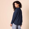 Amazon Essentials Women’s Georgette Long Sleeve Relaxed-Fit Popover Blouse, Business Casual, Dress Blouses for Office Work(Navy)