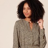 Amazon Essentials Women’s Georgette Long Sleeve Relaxed-Fit Popover Blouse, Business Casual, Dress Blouses for Office Work(Taupe Leopard)