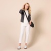 Amazon Essentials Women’s High-Rise Wide Leg Khaki Pant, Stretchy Business Casual(Eggshell White)