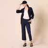 Amazon Essentials Women’s High-Rise Wide Leg Khaki Pant, Stretchy Business Casual(Navy)