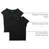 Amazon Essentials Women’s Jersey Regular-Fit Short-Sleeve Boat-Neck Dolman T-Shirt(Black)
