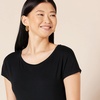 Amazon Essentials Women’s Jersey Regular-Fit Short-Sleeve Boat-Neck Dolman T-Shirt(Black)
