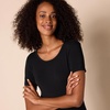 Amazon Essentials Women’s Jersey Standard-Fit Short-Sleeve Crewneck Side Slit Maxi Dress(Black)