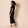 Amazon Essentials Women’s Jersey Standard-Fit Short-Sleeve Crewneck Side Slit Maxi Dress(Black)