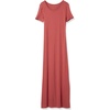 Amazon Essentials Women’s Jersey Standard-Fit Short-Sleeve Crewneck Side Slit Maxi Dress(Brick Red)