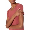Amazon Essentials Women’s Jersey Standard-Fit Short-Sleeve Crewneck Side Slit Maxi Dress(Brick Red)