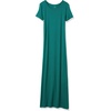 Amazon Essentials Women’s Jersey Standard-Fit Short-Sleeve Crewneck Side Slit Maxi Dress(Dark Emerald Green)