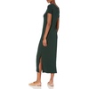 Amazon Essentials Women’s Jersey Standard-Fit Short-Sleeve Crewneck Side Slit Maxi Dress(Deep Green)