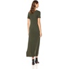Amazon Essentials Women’s Jersey Standard-Fit Short-Sleeve Crewneck Side Slit Maxi Dress(Forest Green)