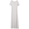 Amazon Essentials Women’s Jersey Standard-Fit Short-Sleeve Crewneck Side Slit Maxi Dress(Grey Heather)