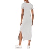 Amazon Essentials Women’s Jersey Standard-Fit Short-Sleeve Crewneck Side Slit Maxi Dress(Grey Heather)
