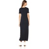 Amazon Essentials Women’s Jersey Standard-Fit Short-Sleeve Crewneck Side Slit Maxi Dress(Navy)
