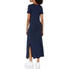 Amazon Essentials Women’s Jersey Standard-Fit Short-Sleeve Crewneck Side Slit Maxi Dress(Navy)