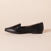 Amazon Essentials Women’s Loafer Flat(Black Faux Leather)