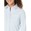Amazon Essentials Women’s Long Sleeve Button Down Stretch Oxford Shirt (Available in Plus Size)(Blue White Vertical Stripe)