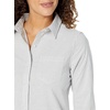 Amazon Essentials Women’s Long Sleeve Button Down Stretch Oxford Shirt (Available in Plus Size)(Grey/White  Stripe)