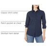 Amazon Essentials Women’s Long Sleeve Button Down Stretch Oxford Shirt (Available in Plus Size)(Navy)