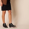 Amazon Essentials Women’s Low Heel Ankle Boots with Side Zipper, Stacked Block Heel(Black Faux Leather)
