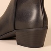 Amazon Essentials Women’s Low Heel Ankle Boots with Side Zipper, Stacked Block Heel(Black Faux Leather)