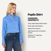 Amazon Essentials Women’s Oversized-Fit Cropped Cotton Stretch Poplin Button-Down Shirt(Blue)