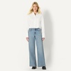 Amazon Essentials Women’s Oversized-Fit Cropped Cotton Stretch Poplin Button-Down Shirt(Bright White)