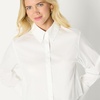 Amazon Essentials Women’s Oversized-Fit Cropped Cotton Stretch Poplin Button-Down Shirt(Bright White)