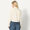Amazon Essentials Women’s Oversized-Fit Cropped Cotton Stretch Poplin Button-Down Shirt(Cream)