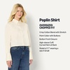 Amazon Essentials Women’s Oversized-Fit Cropped Cotton Stretch Poplin Button-Down Shirt(Cream)