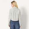 Amazon Essentials Women’s Oversized-Fit Cropped Cotton Stretch Poplin Button-Down Shirt(Ivory Black Stripe)