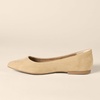 Amazon Essentials Women’s Pointed-Toe Ballet Flats(Beige Microsuede)