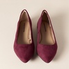 Amazon Essentials Women’s Pointed-Toe Ballet Flats(Maroon)