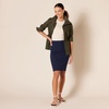 Amazon Essentials Women’s Ponte Pull-On Fitted Pencil Skirt, Business Casual, Everyday Wear(Navy)
