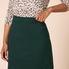 Amazon Essentials Women’s Ponte Pull-On Mini Length A-Line Skirt(Dark Green)