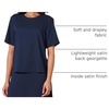 Amazon Essentials Women’s Regular-Fit Georgette Short Sleeve Top(Navy)