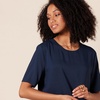 Amazon Essentials Women’s Regular-Fit Georgette Short Sleeve Top(Navy)