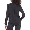 Amazon Essentials Women’s Regular-Fit Long Sleeve Satin Button Down Blouse, Dressy Collared Shirt(Black)