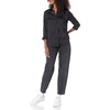 Amazon Essentials Women’s Regular-Fit Long Sleeve Satin Button Down Blouse, Dressy Collared Shirt(Black)