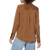 Amazon Essentials Women’s Regular-Fit Long Sleeve Satin Button Down Blouse, Dressy Collared Shirt(Dark Chestnut Brown  Leopard)